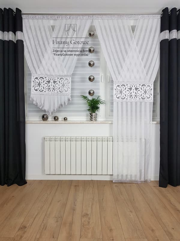 Modern gardin, dekorativ panel, 250 cm lång