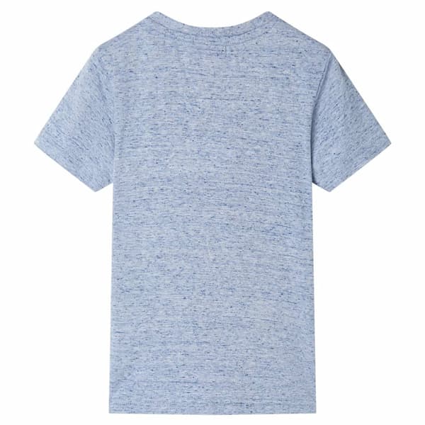 Barn-T-shirt med korta ärmar, blåmelerad, 128