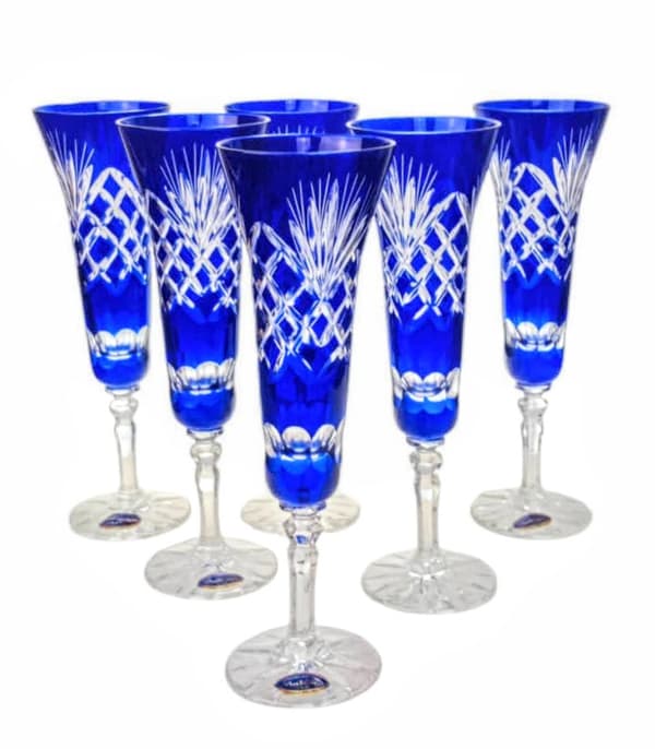 Koboltkrystal Champagneglas 170ml Ananas