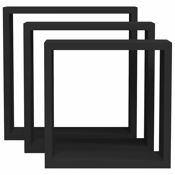 vidaXL kubeformede væghylder, 3 stk., sort, MDF