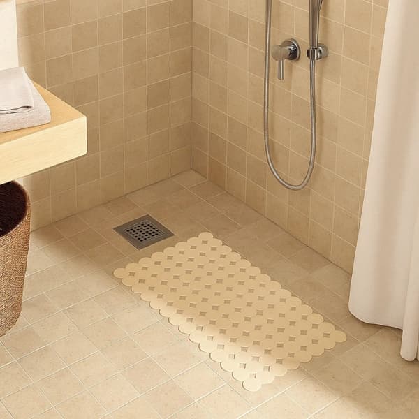 Halkfri badrumsmatta 69x36 cm beige