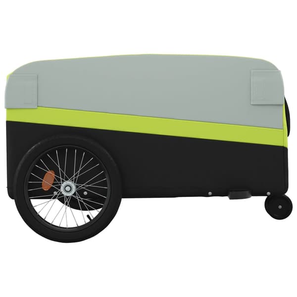 vidaXL cykelanhænger, sort og grøn, 45 kg, jern