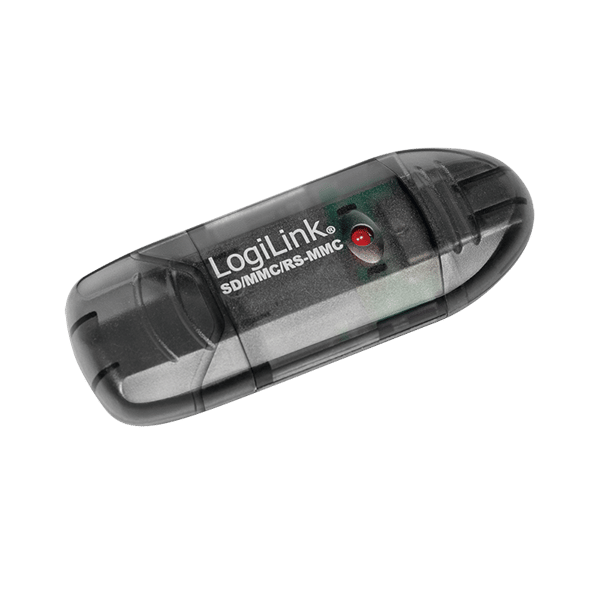 Logilink hukommelseskortlæser, universal, USB 2.0, SD/MMC/RS-MMC, sort