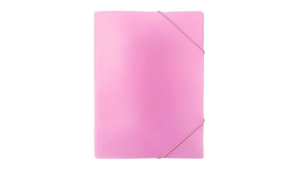 Mappe med elastik A4 PP pastelrosa
