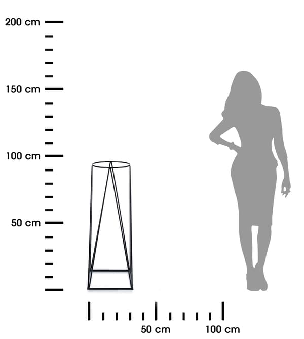 Modernt stående blomsterställ 96 cm metall