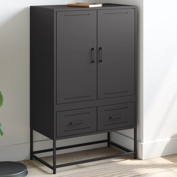 vidaXL skab, sort, 68x39x111,5 cm, stål