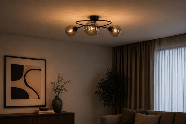 Loftlampe 3xE27 Lyra Sort/Røget