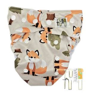 NappiMe MINI POCKET BAMBOO FOXES Vaskbare bleer