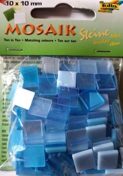 Mosaiksten 10x10mm blå