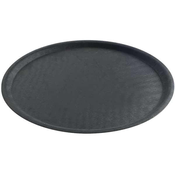 Rund, halkfri serveringbricka, diameter 40 cm - svart