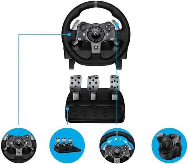 Logitech G920 Driving Force Kablet Rat PC/Xbox One Sort (941-000123)