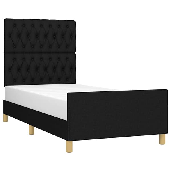 vidaXL sengestel uden madras sort 90x200 cm stof