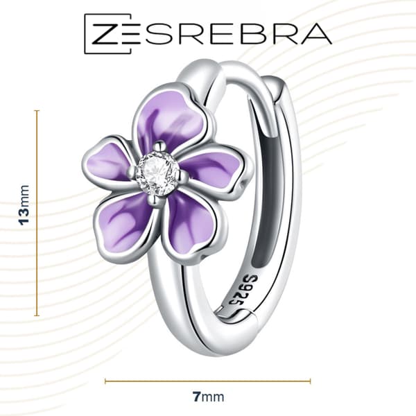 Silverörhängen lila blomma silver pr 925 ks089