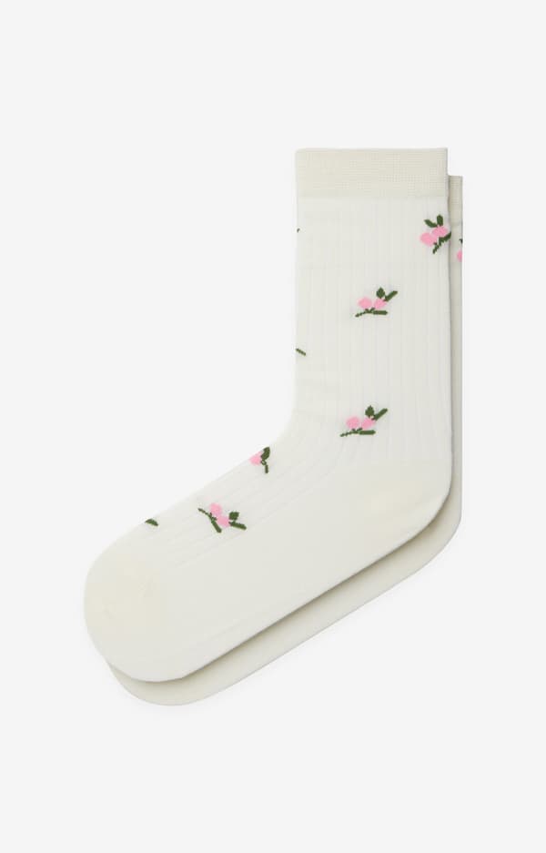 Ribbede sokker med mønster 42-43