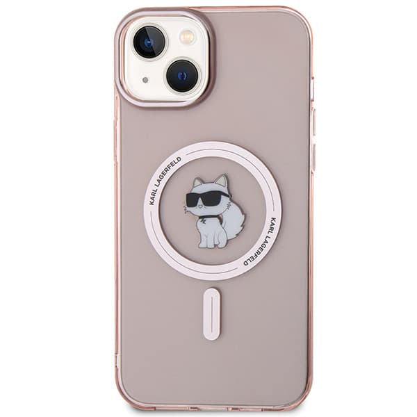 Karl Lagerfeld IML Choupette MagSafe-etui til iPhone 15 Plus, lyserød