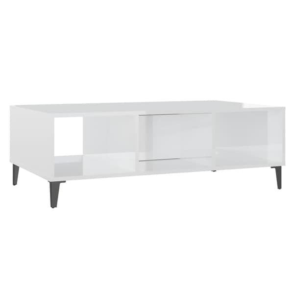 vidaXL Soffbord högglansvitt 103,5x60x35 cm