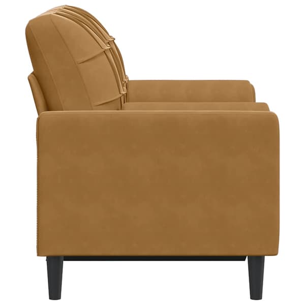 vidaXL 2-sitssoffa med kuddar, brun, 120 cm, sammet
