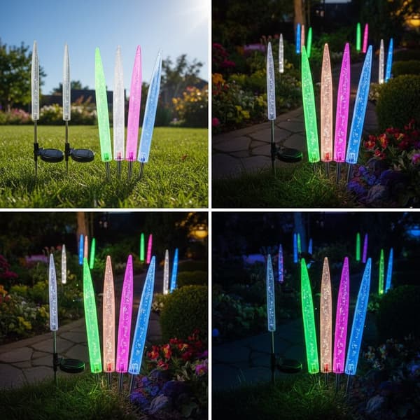 Sæt med 2 x solcelledrevne LED-havelamper 24,5 cm, til indsætning