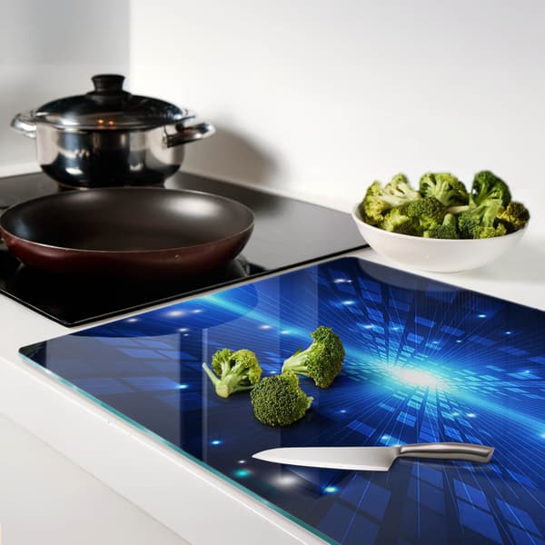 Dekorativ skär- och serveringsbräda i glas, 3D, 80x52 cm