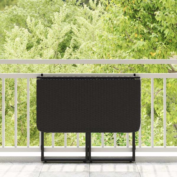 vidaXL foldbart havebord sort 90x51x75 cm polyrattan