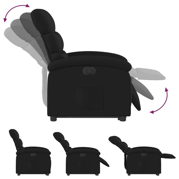 vidaXL elektrisk liftmassagestol lænestol sort