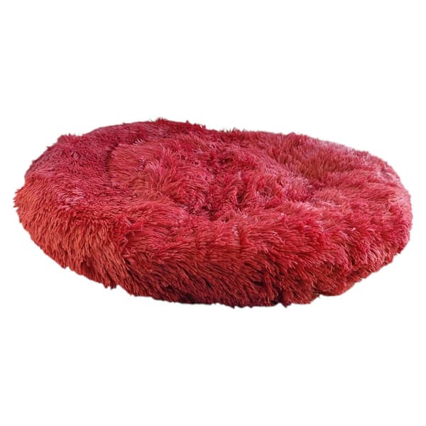 Blød rund hundeseng 80x80 cm bordeaux