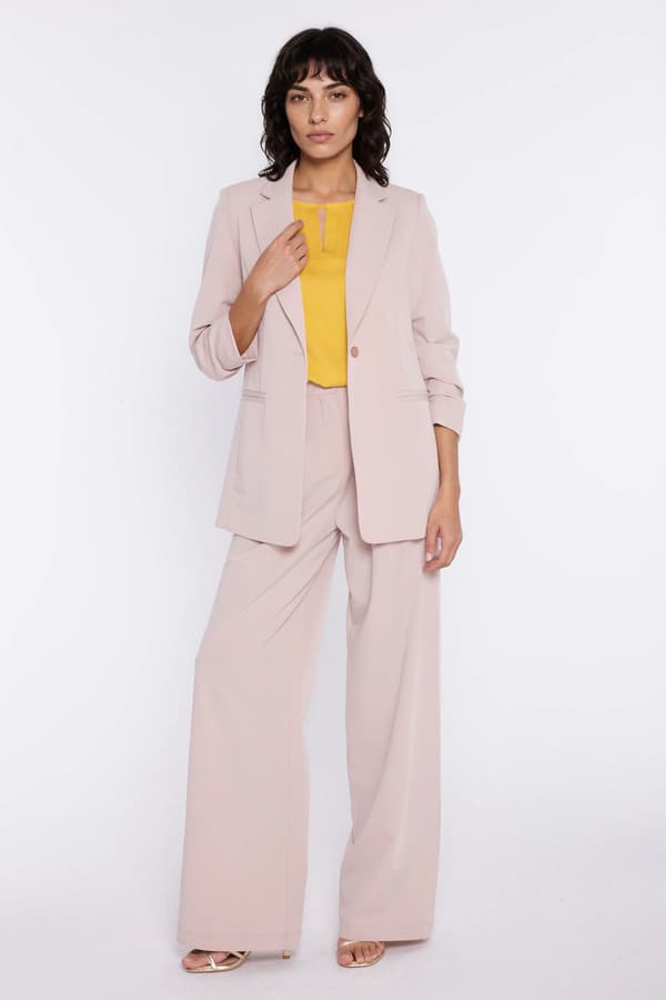 Takki rypytetyillä hihoilla - beige 40