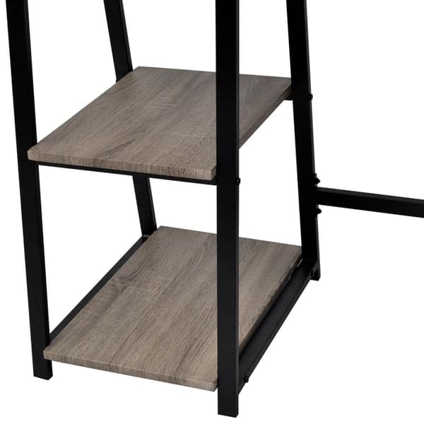 vidaXL skrivebord med 2 hylder grå og egetræ