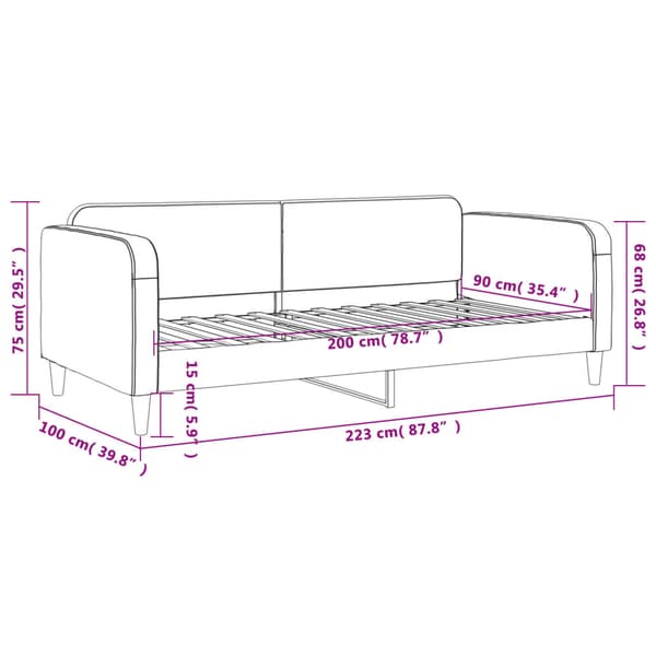 vidaXL sovesofa sort 90x200 cm stofbetræk