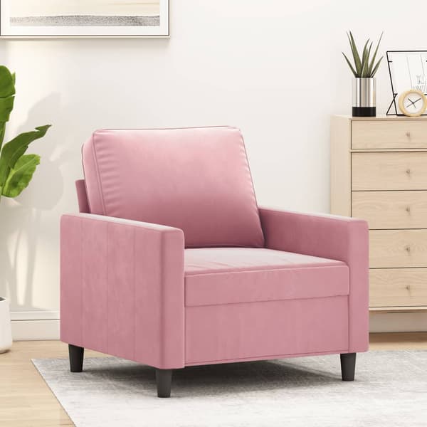 vidaXL Fåtölj, Rosa, 60 cm, Klädd i sammet