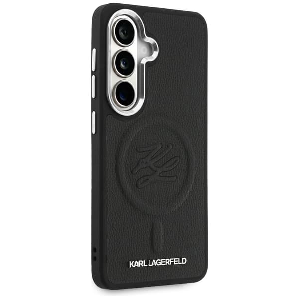 Karl Lagerfeld MagSafe-etui med prægede initialer og ring til Galaxy S26+, sort