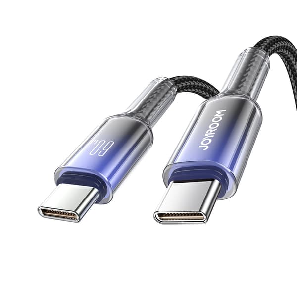 Crystal-Clear-serien 60W USB-C - USB-C 1,2m kabel - sort