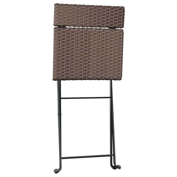 vidaXL foldbare bistrostole, sæt med 2, brun, polyrattan og stål