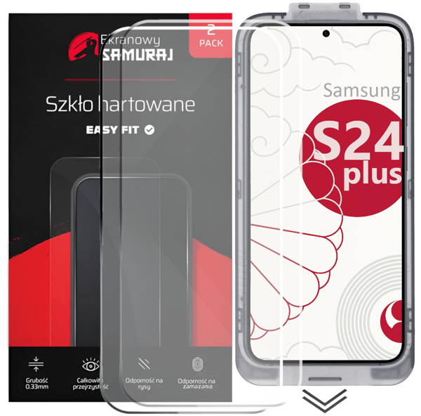 Nytt Screen Samurai härdat glas för Samsung Galaxy S24+ med Easy Fit-ram | 2-pack