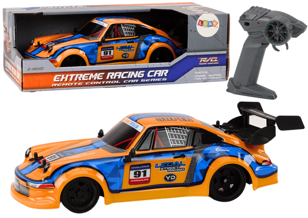 Fjernstyret bil 1:16 gummihjul drift orange