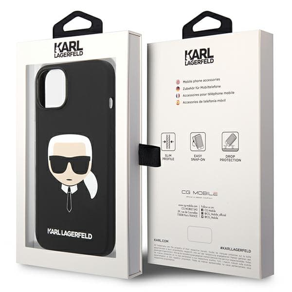 Karl Lagerfeld Silikone Karl`s Head-etui til iPhone 14 Plus, Sort