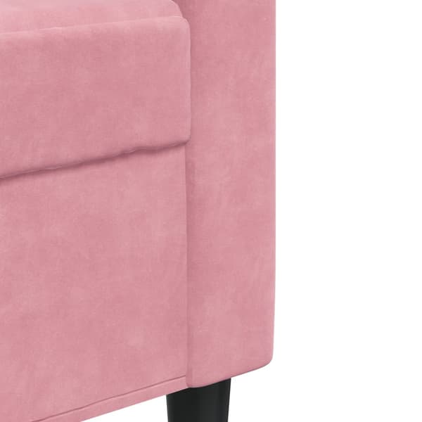 vidaXL 3-sitssoffa rosa 210 cm klädd i sammet