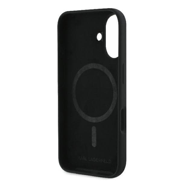 Karl Lagerfeld Silikone Dobbelthoved Print MagSafe til iPhone 16 sort