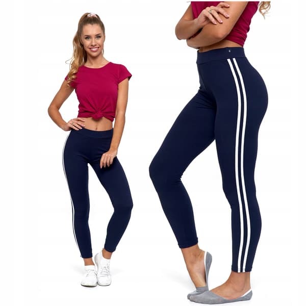 Raidalliset leggingsit Moraj Leggingsit S/M Laivastonsiniset