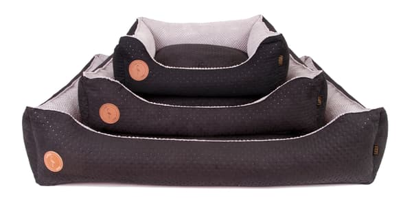 CEZAR sofa, sort, quiltet, L - 95 cm x 80 cm