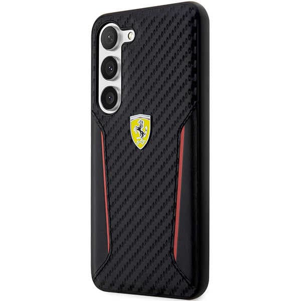 Ferrari Carbon Contrast Edges-cover til Galaxy S23+, sort