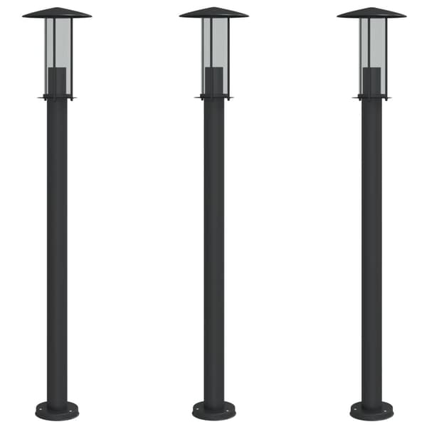 vidaXL havelamper, 3 stk., sort, 100 cm, stål