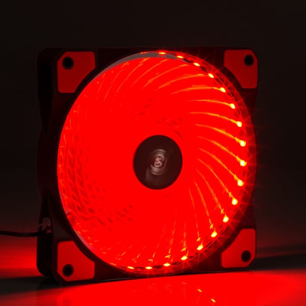 Akyga AW-12E-BR 120mm Molex 12V 33 LED Rød Lydløs Computerblæser