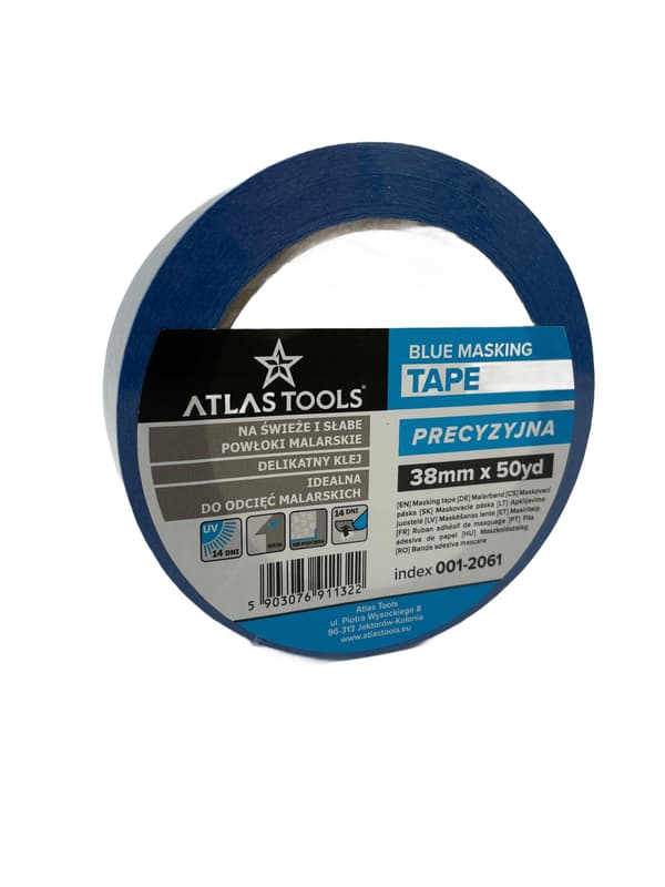 ATLAS TOOLS BLÅ MÅLNINGSTEJP DELICATE PRECISION 38 mm/50 yards