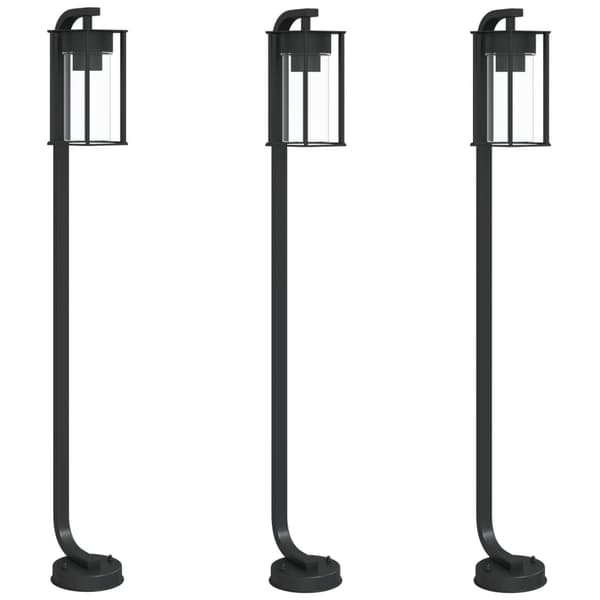 vidaXL havegulvlamper, 3 stk., sort, 100 cm, rustfrit stål