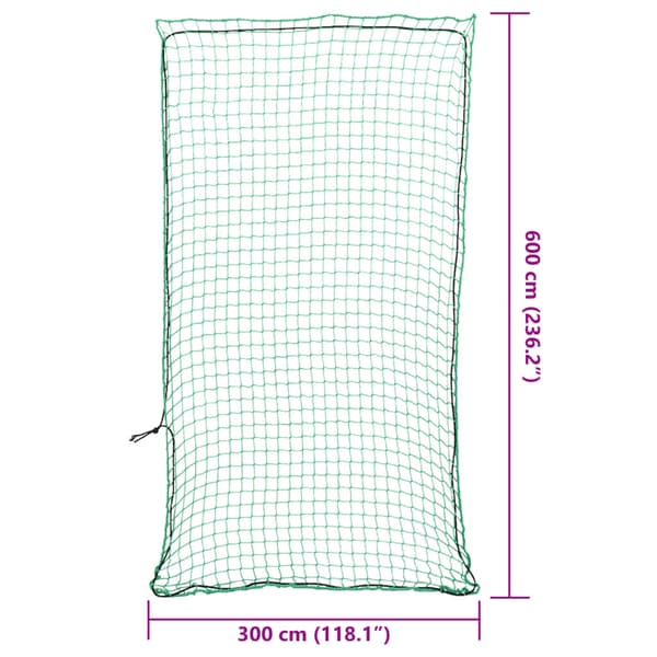 vidaXL Trailernet med elastisk reb grøn 6x3 m PP