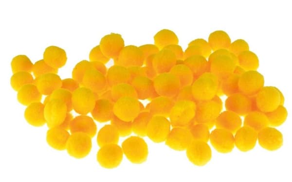 Gule pomponer 10mm 100 stk