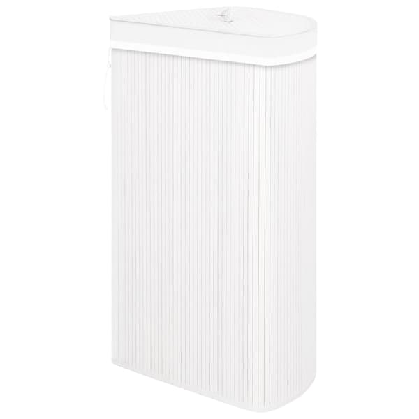 vidaXL Tvättkorg i bambu vit 60 l