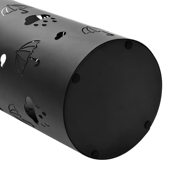 vidaXL paraplystativ, paraplymønster, stål, sort