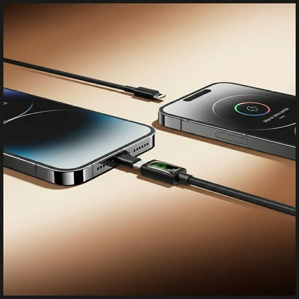 USAMS U92 30W USB-C - Lightning-kaapeli 1,2 m musta